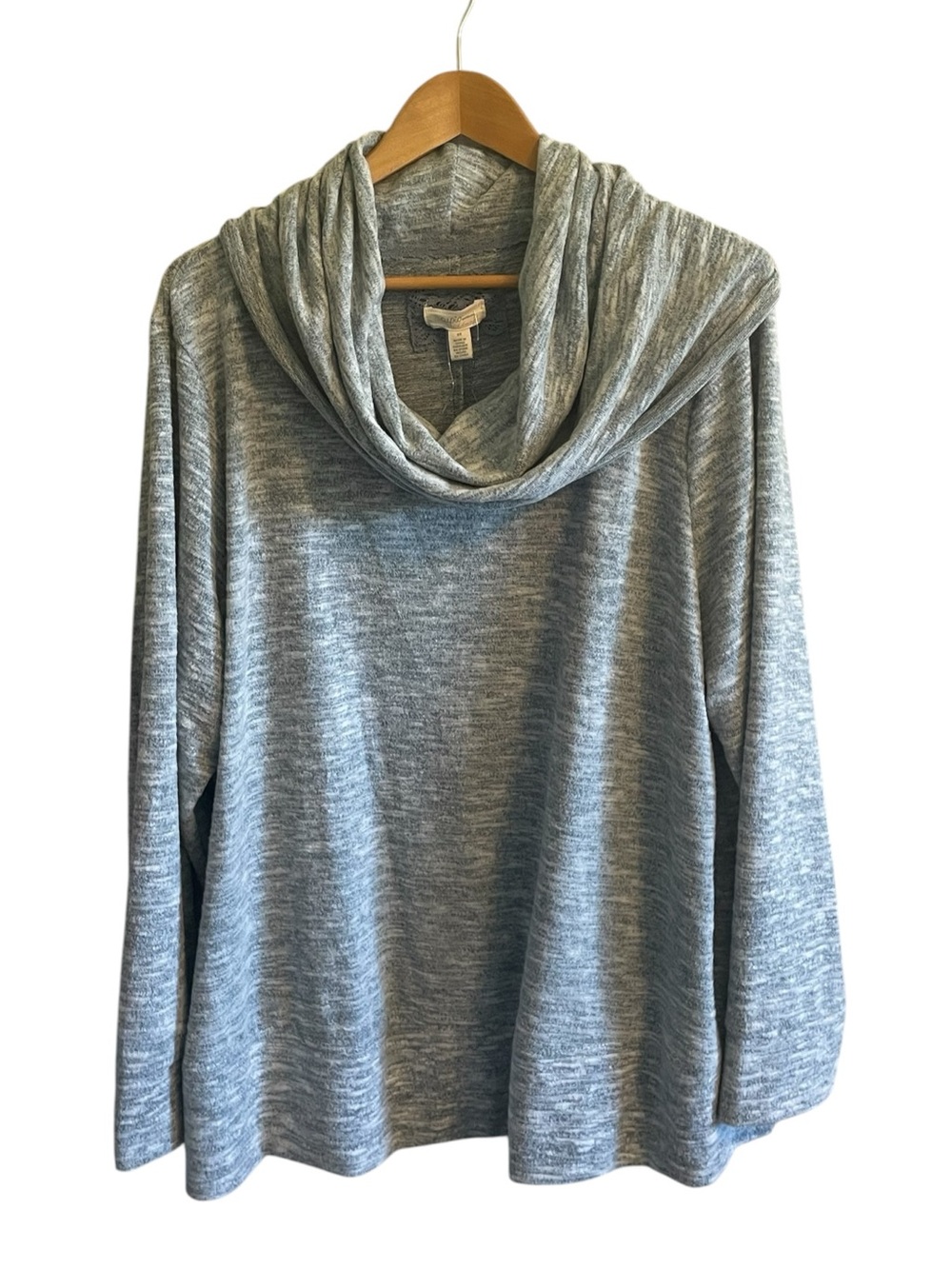 H8- Cozy Grey Cowl Neck Women's Sweater CUPIO 3X NEW NWT